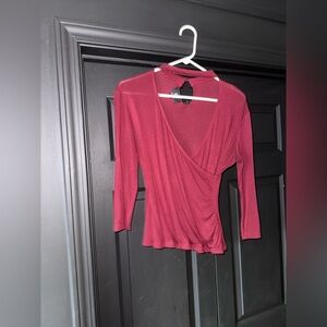 Cute form fitted red sleeved shirt!